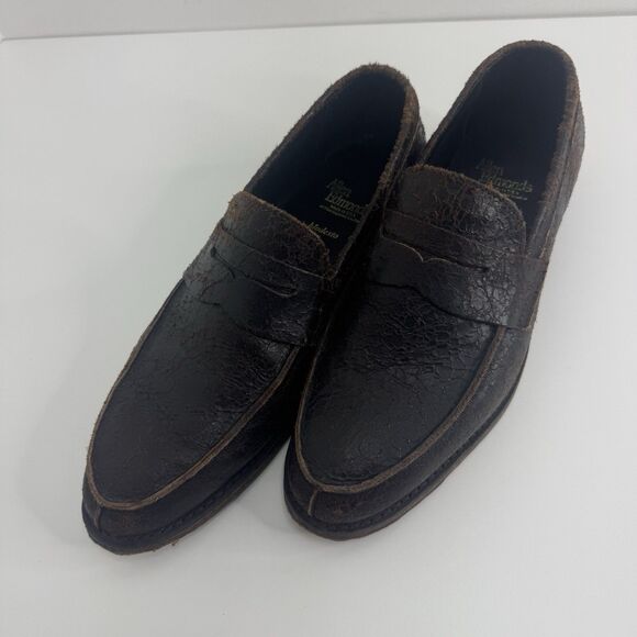 Allen Edmonds Modesto Loafers Shoes Intentionally Distressed Leather brown 8.5 D - Picture 5 of 11